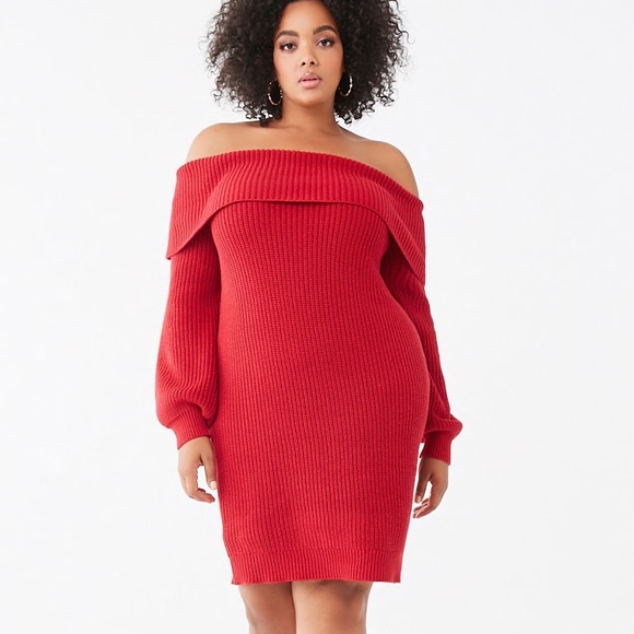 plus size mini sweater dress